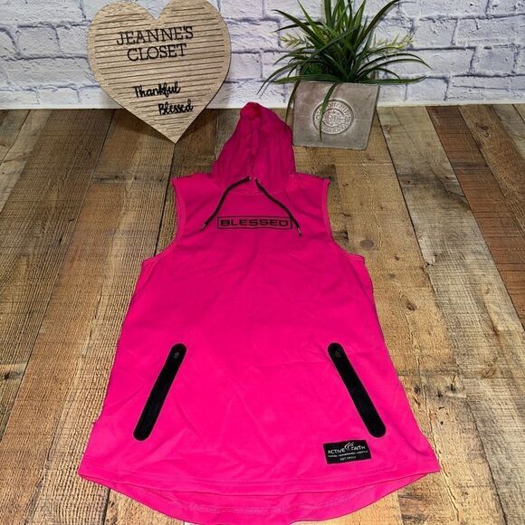WOMEN'S ACTIVE FAITH SLEEVELESS PERFORMANCE HOODIE BLESSED Medium - Picture 3 of 12